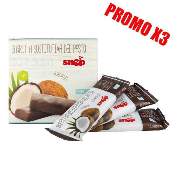 BARRA SUSTITUTIVA DE COMIDAS DE COCO Y CHOCOLATE PROMO 3X